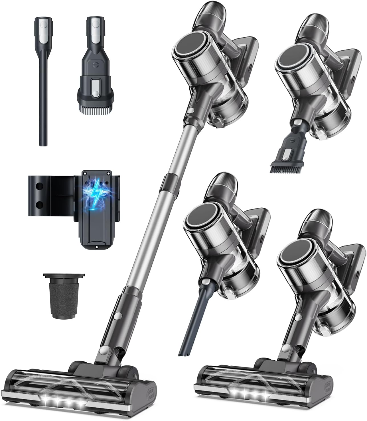 Akku Staubsauger Kabellos Akkustaubsauger Akkusauger - Kabelloser Stabstaubsauger Elektrische Sauger Kehrbesen mit Ladestation Cordless Vacuum Cleaner