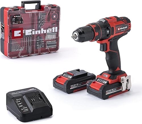 Einhell Akku-Schlagbohrschrauber-Set TE-CD 18/40 Li-i +64 (2x2,0 Ah) Power X-Change (Li-Ion, 18 V, 40 Nm, Drehzahl-Elekt