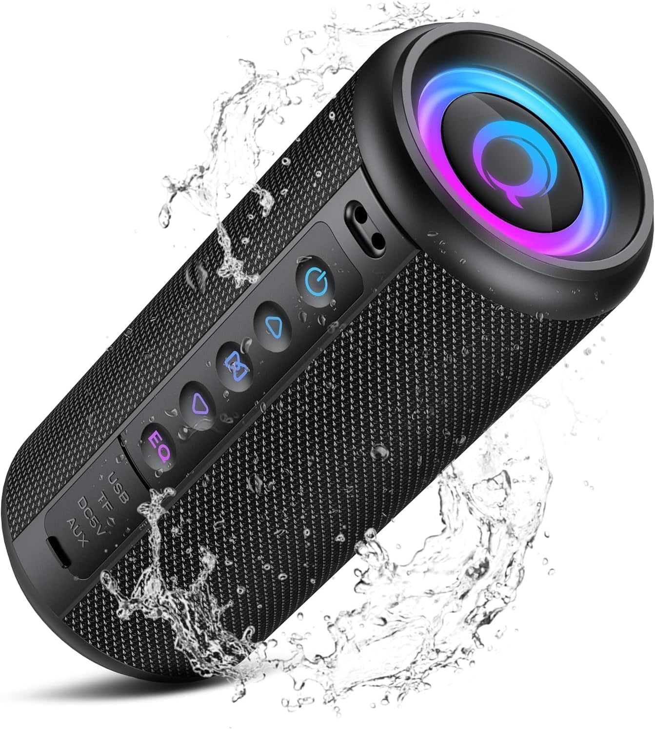 Bluetooth Lautsprecher, 2026 Musikbox Bluetooth 5.4 mit RGB Lichter, Tragbarer Lautsprecher Freisprechfunktion für Phone, 30h Akku, IP7 wasserdicht Fa