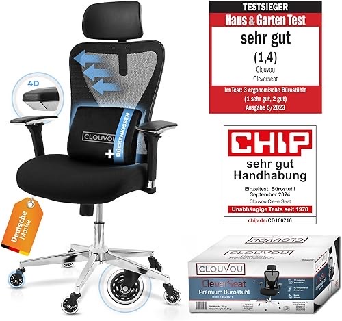 CleverSeat Bürostuhl Ergonomisch [TESTSIEGER] Schreibtischstuhl 100% individuell einstellbar | Büro Stuhl & Gaming Stuhl