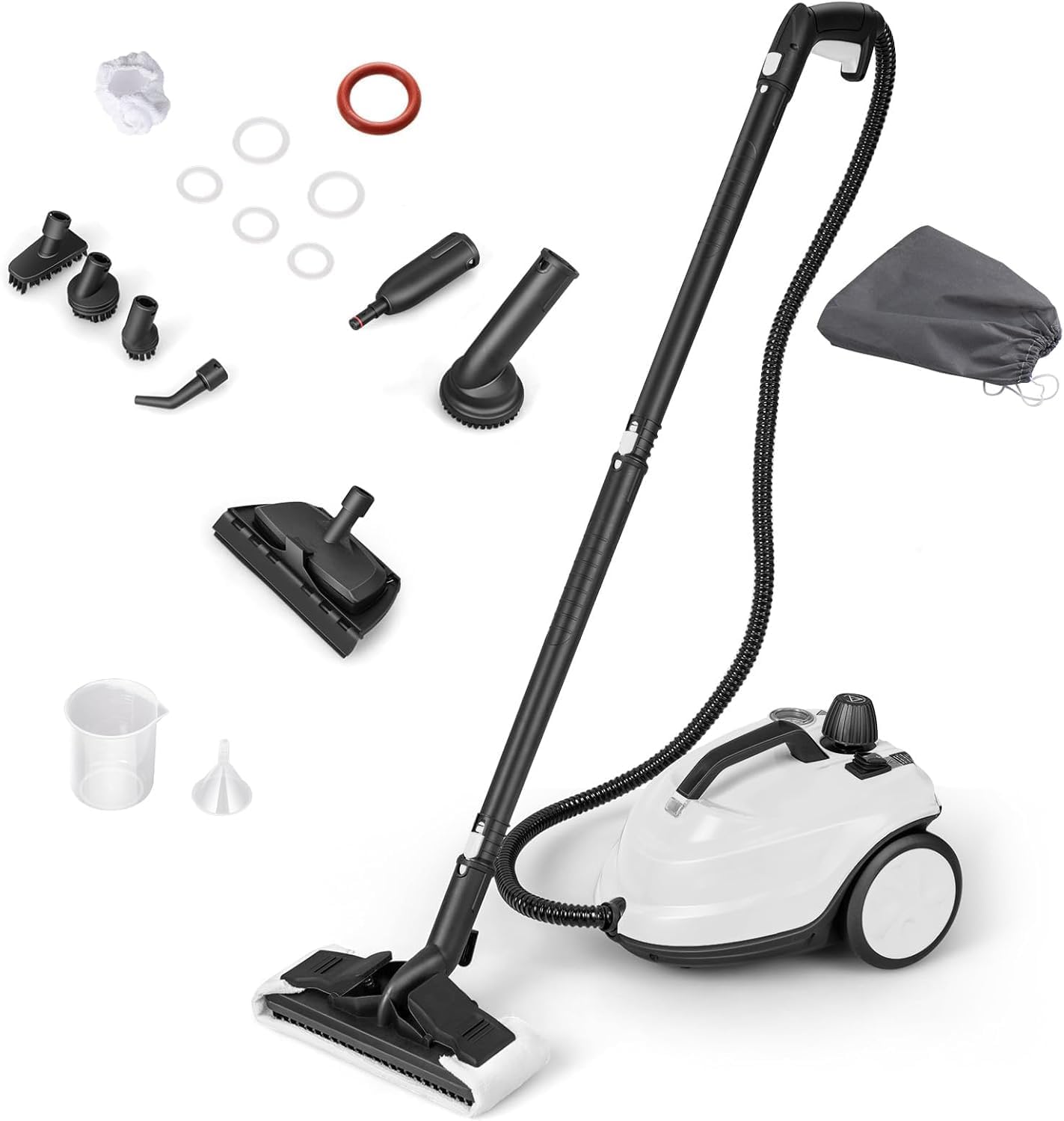 RELAX4LIFE Dampfreiniger 2000 W, Dampfdruck: 5 bar, Flächenleistung: 108 m², Tank: 1,8 L, Aufheizzeit: 8 min., Steam Cleaner mit Bodenreinigungsset &a