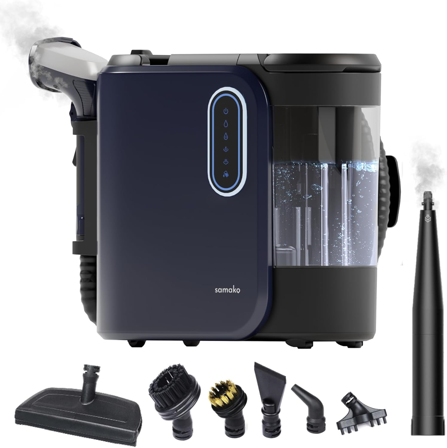 SAMAKO PowerClean Pro Waschsauger Polsterreiniger mit Dampf – Teppichreiniger fü