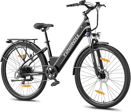 Touroll J1 ST 27,5" E Bike, Elektrofahrrad Trekkingrad E-Bike Herren Damen mit 561.6Wh Akku,100km Reichweite, 250W Motor