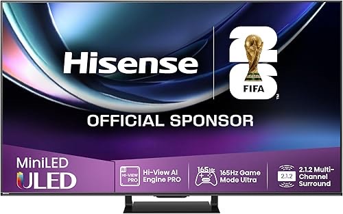 Hisense 55U7Q Pro Fernseher 55 Zoll, 4K Mini LED, Smart TV, Hi-View AI Engine Pro, 165Hz Game Mode Ultra, FreeSync Premi