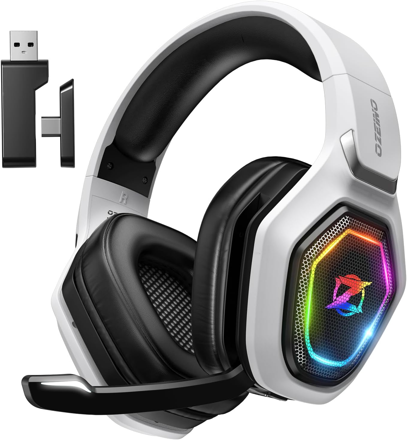 Ozeino OW810 Gaming Headset 40h Akku &amp; Spielen beim Laden, 2.4GHz+BT(≤30ms), 7.1 Surround Sound Wireless Headset Mit Mikrofon für FIFA/CS:GO/Strea