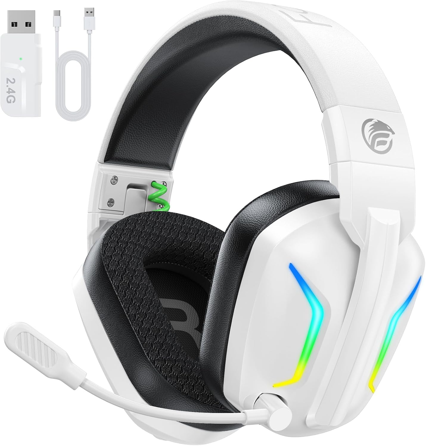 Fachixy Bluetooth Headset, 2,4G Gaming Headset Wireless mit Mikrofon für PS5, PS4, PC, Switch, Mac, Faltbarer Surround Sound Noise Cancelling Kopfhöre