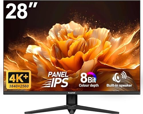 Gawfolk Gaming Monitor 28.5 Zoll 4K 60Hz, IPS PC Bildschirm mit Lautsprecher 3840 x 2560P, Computerbildschirm mit FreeSy