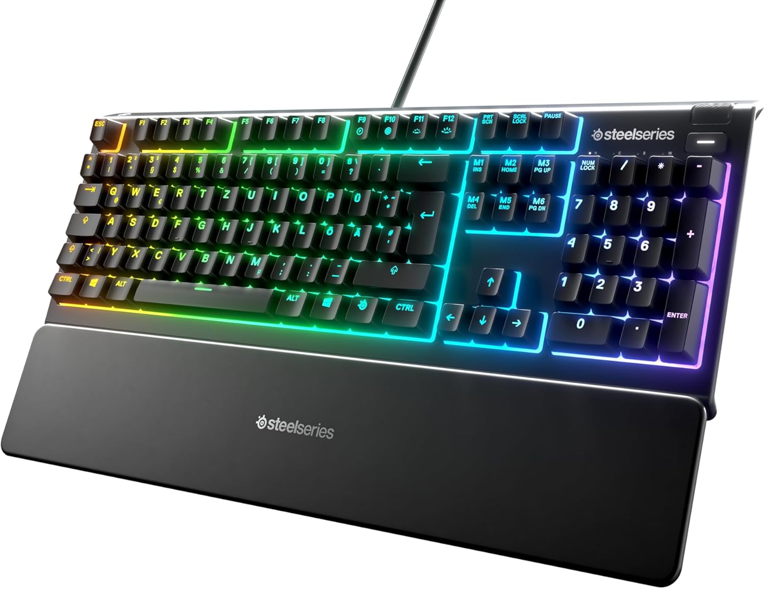 SteelSeries Apex 3 Gaming Tastatur - 10-Zonen RGB-Beleuchtung - Flüsterleise Gam