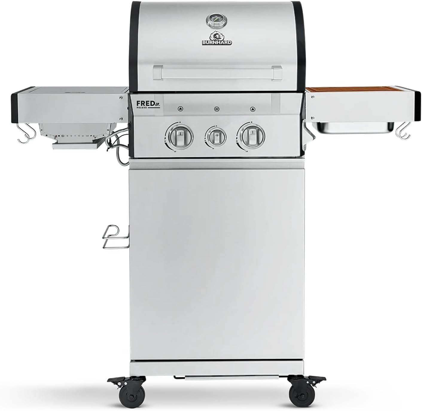 BURNHARD® Gasgrill 2-Brenner 900°C Infrarot-Keramikbrenner, Gusseisen-Grillrost,