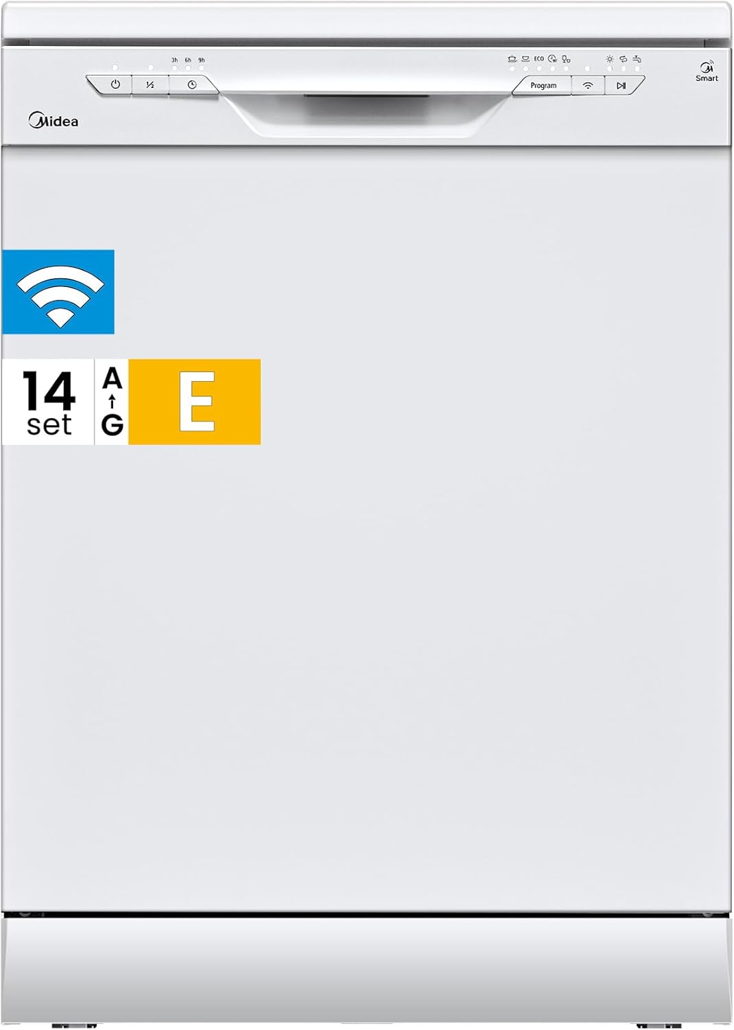 Midea SF 3.60NW PRO Geschirrspüler, 14 Maßgedecke, Spülmaschine mit WLAN, Geschirrspüler Freistehend Unterbaufähig, 5 Reinigungsmodi, 47 dB, 3/6/9h St
