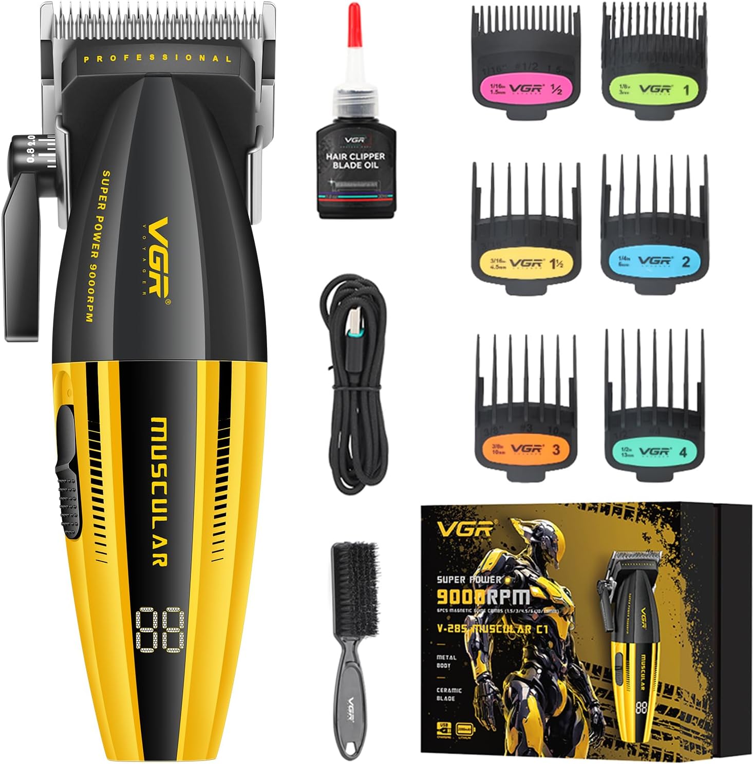 VGR 285 Fresh Fade Haarschneidemaschine Herren Profi, 9000 U/Min Professionelle 