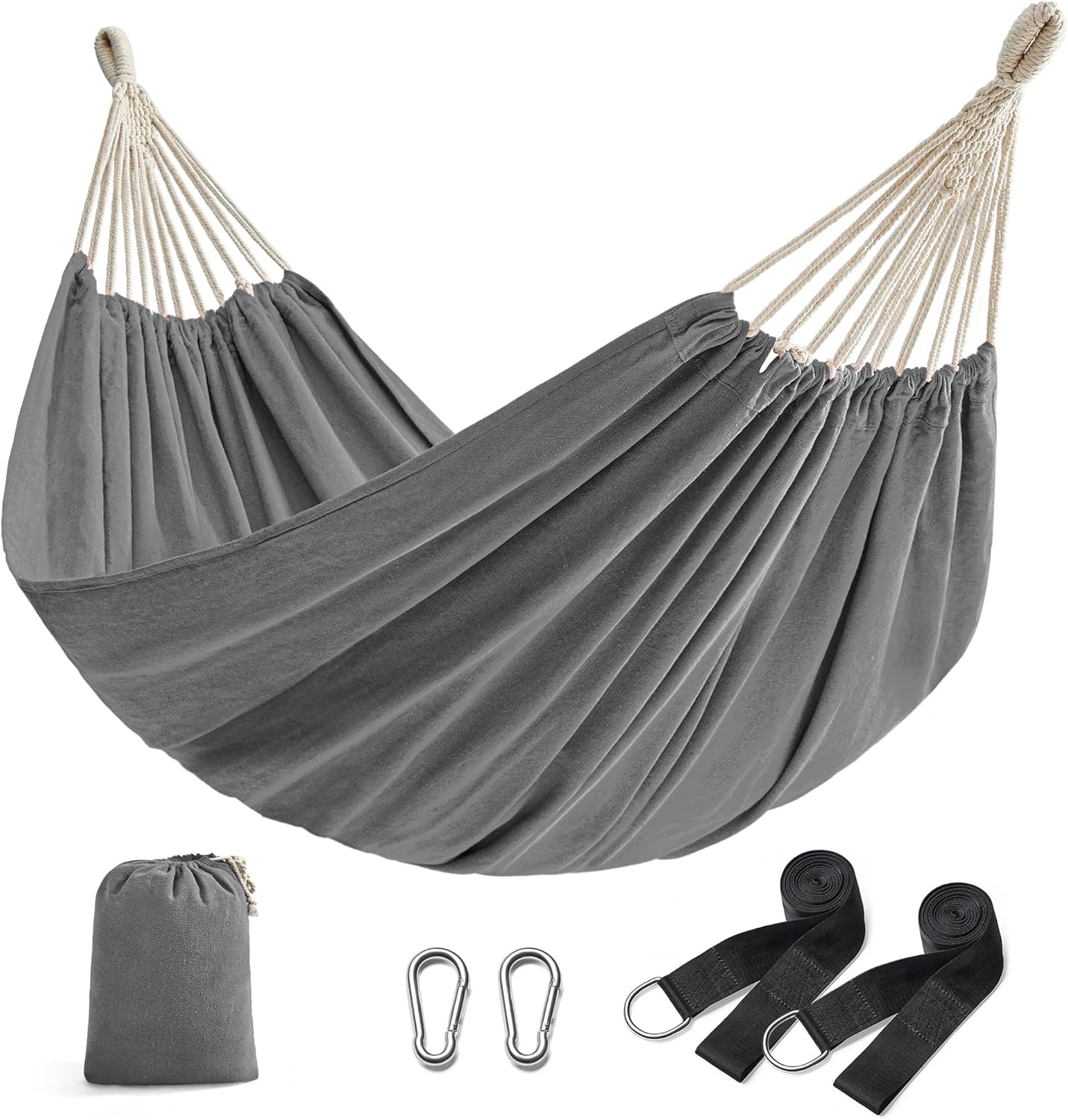 SONGMICS Hängematte 210x150cm Doppel Hängematte 300kg Tragkraft für Terrasse Bal