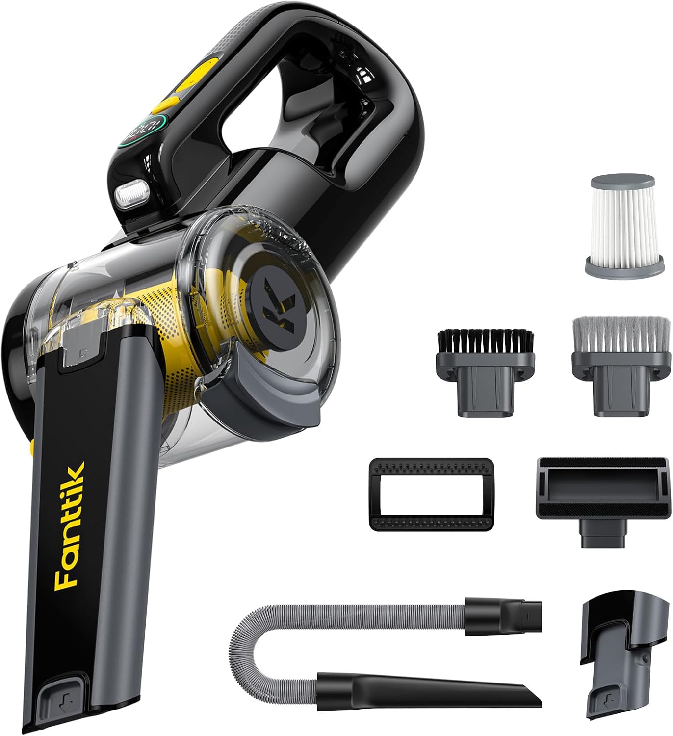 Fanttik Fold V10 APEX Pivot Akku-Handstaubsauger, 17.000 Pa Saugkraft, Smartes LED-Display, Auto Staubsauger für Auto &amp; Haushalt, Ausgestattet mit