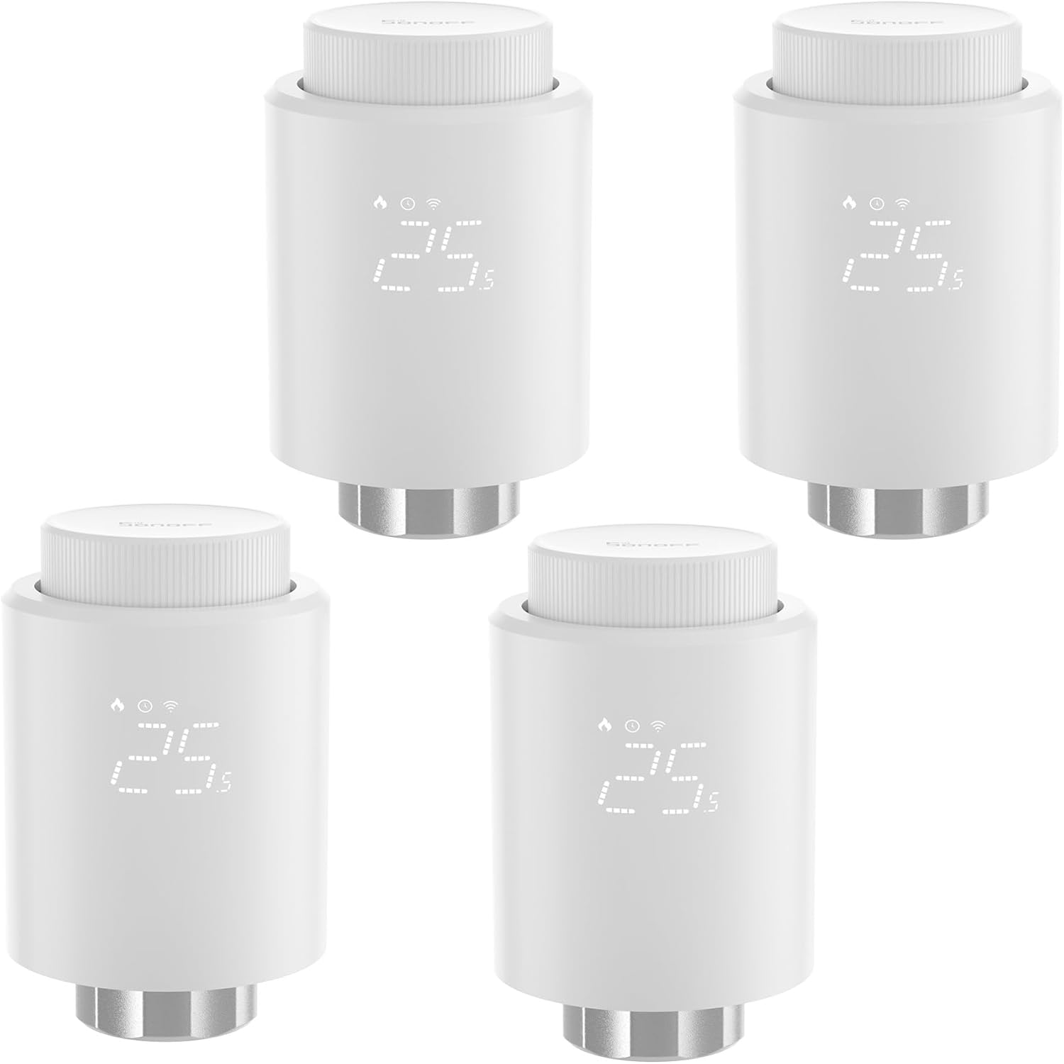 SONOFF TRVZB Zigbee Smartes Heizungsthermostat,4 Stück Smarte Heizkörperthermostat, Energiesparen, Zeitplan, Smart Thermostat, kompatibel mit Alexa/Go