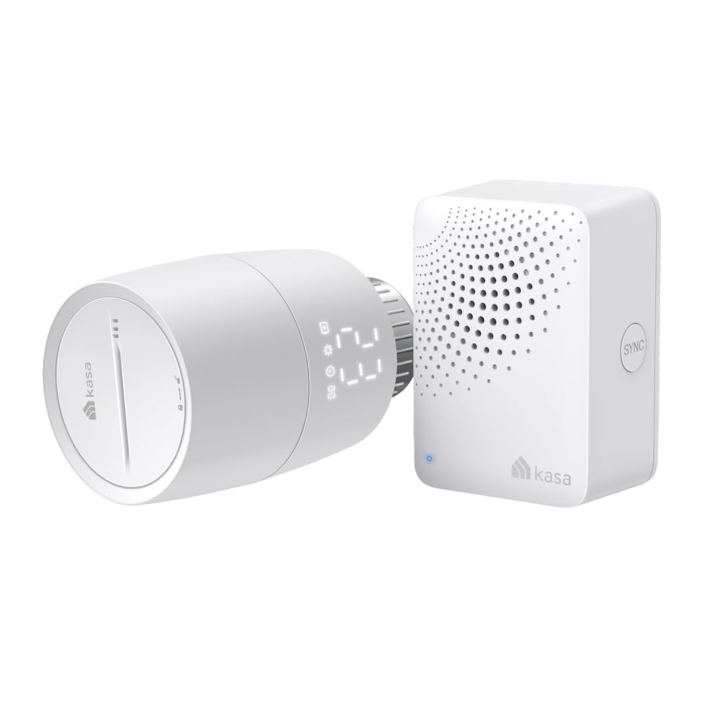 TP-Link Kasa smartes Heizkörperthermostat - WiFi Starter Kit, inklusive 1 Thermostat und 1 Hub, Heizungssteuerung (Kasa App, Geofencing, Fensteröffnun