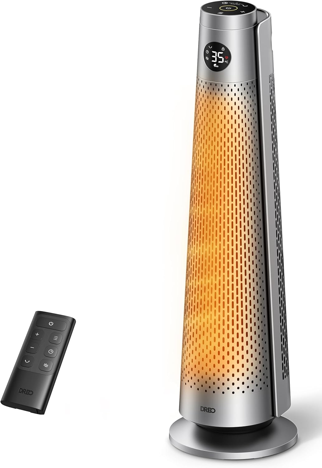 Dreo Heizlüfter Energiesparend, 2000W Elektrische Heizung mit Fernbedienung, 25 dB Leise,120° Oszillation, Thermostat, 5 Heizstufen &amp; 3 Lüfterstuf