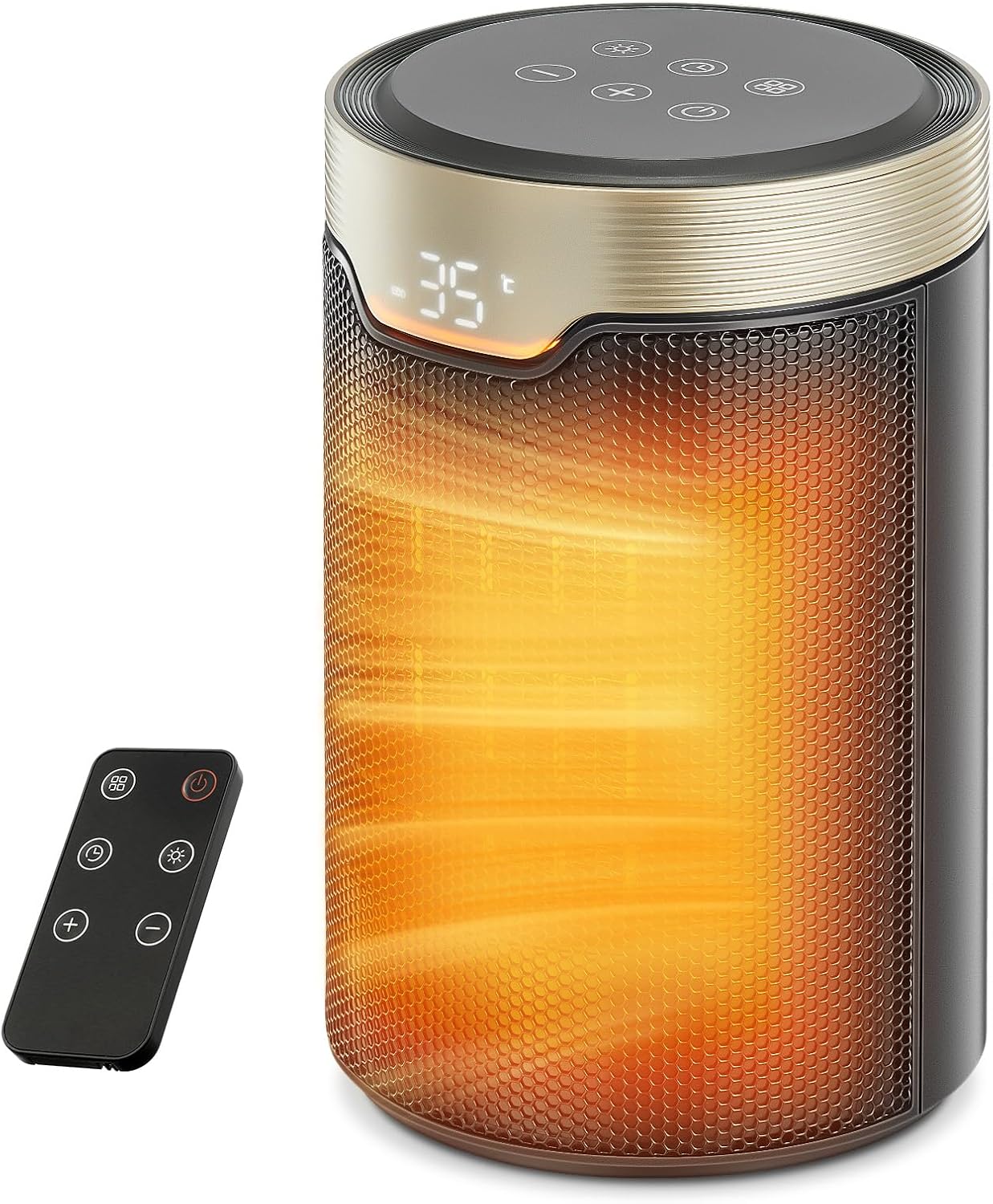 Heizlüfter Energiesparend, 1500W PTC Keramik Elektrischer Heizlüfter mit Thermos