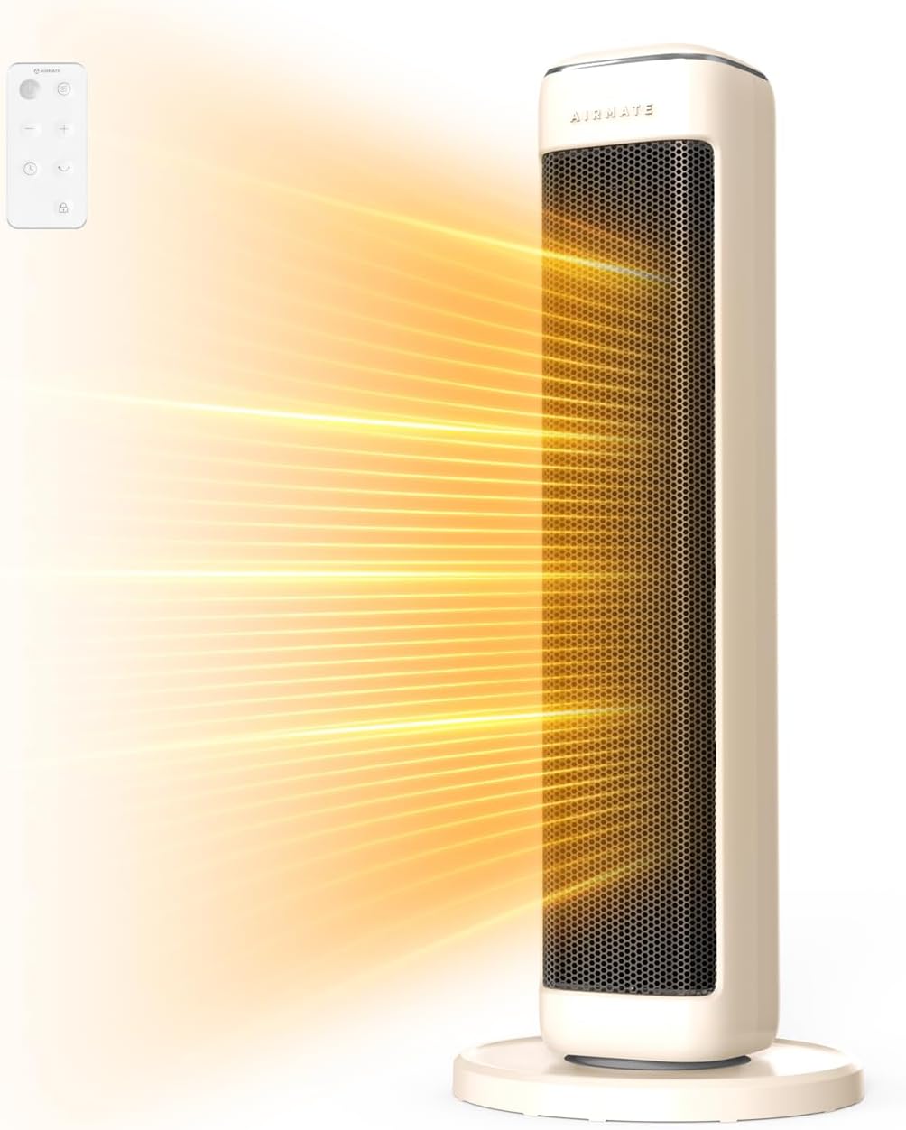 AIRMATE 63cm Heizlüfter Energiesparend, Keramik Heizlüfter Leise, 80° Oszilliere