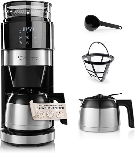 Barista Kaffeemaschine mit digitalem Touch-Display 800W schwarz mit Mahlwerk + Isolierkanne
Barista Kaffeemaschine mit d