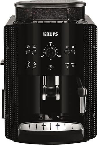 KRUPS Arabica Picto Kaffeevollautomat, kompaktes Design, einfache Bedienung, intuitiv einstellbarer Drehregler, Milchsch