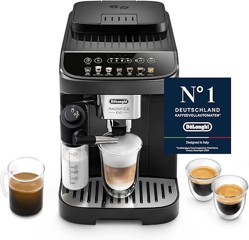 De’Longhi Magnifica Evo - Perfetto Kaffeevollautomat mit LatteCrema-Milchaufschäumer, 7 One-Touch-Getränke, Cappuccino, 
