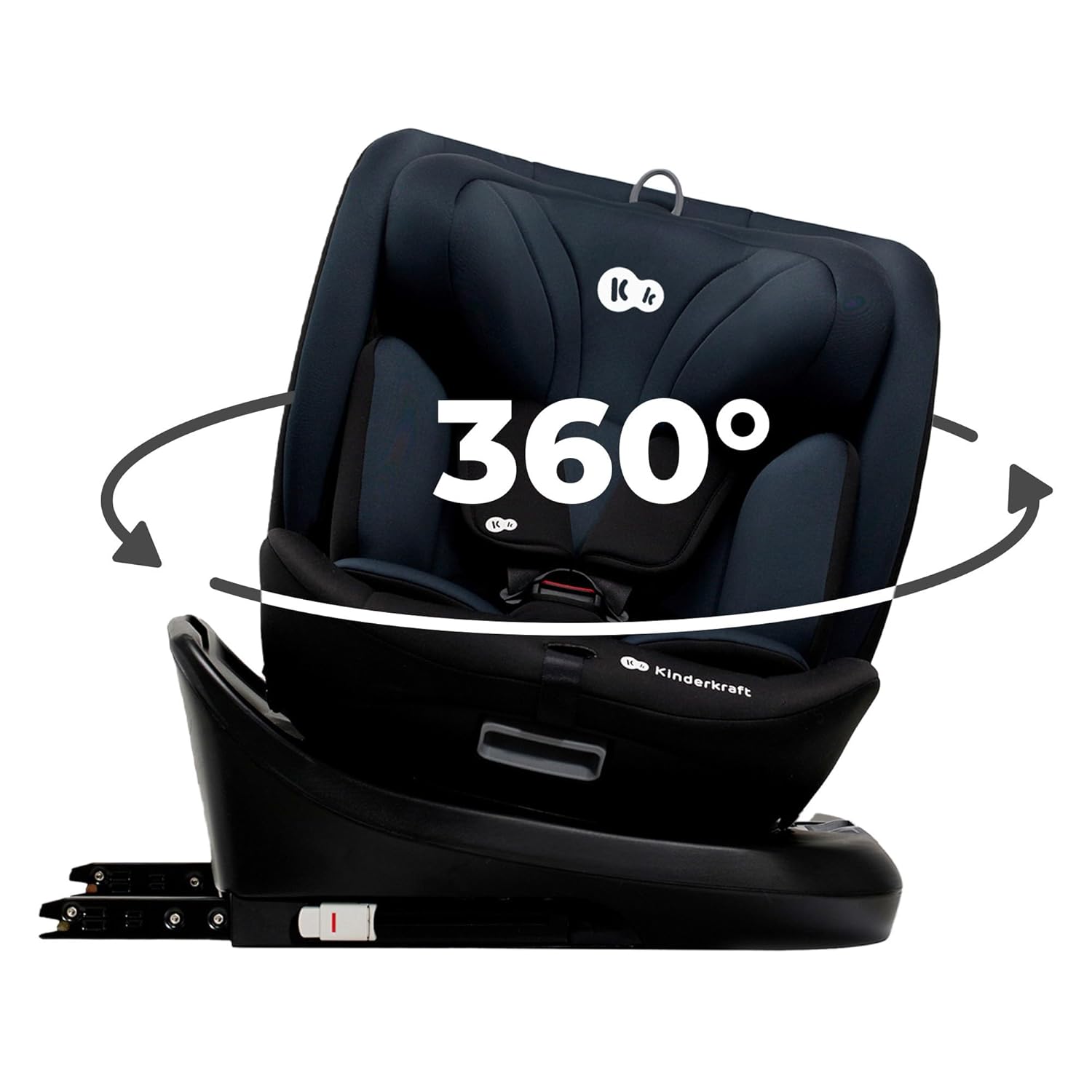 Kinderkraft I-GROW Kindersitz 0-36 kg, I-SIZE 40-150 cm, 360 grad drehbar, Kinderautositz mit Isofix station, FWF und RWF, Verstellbare Kopfstütze/Rüc