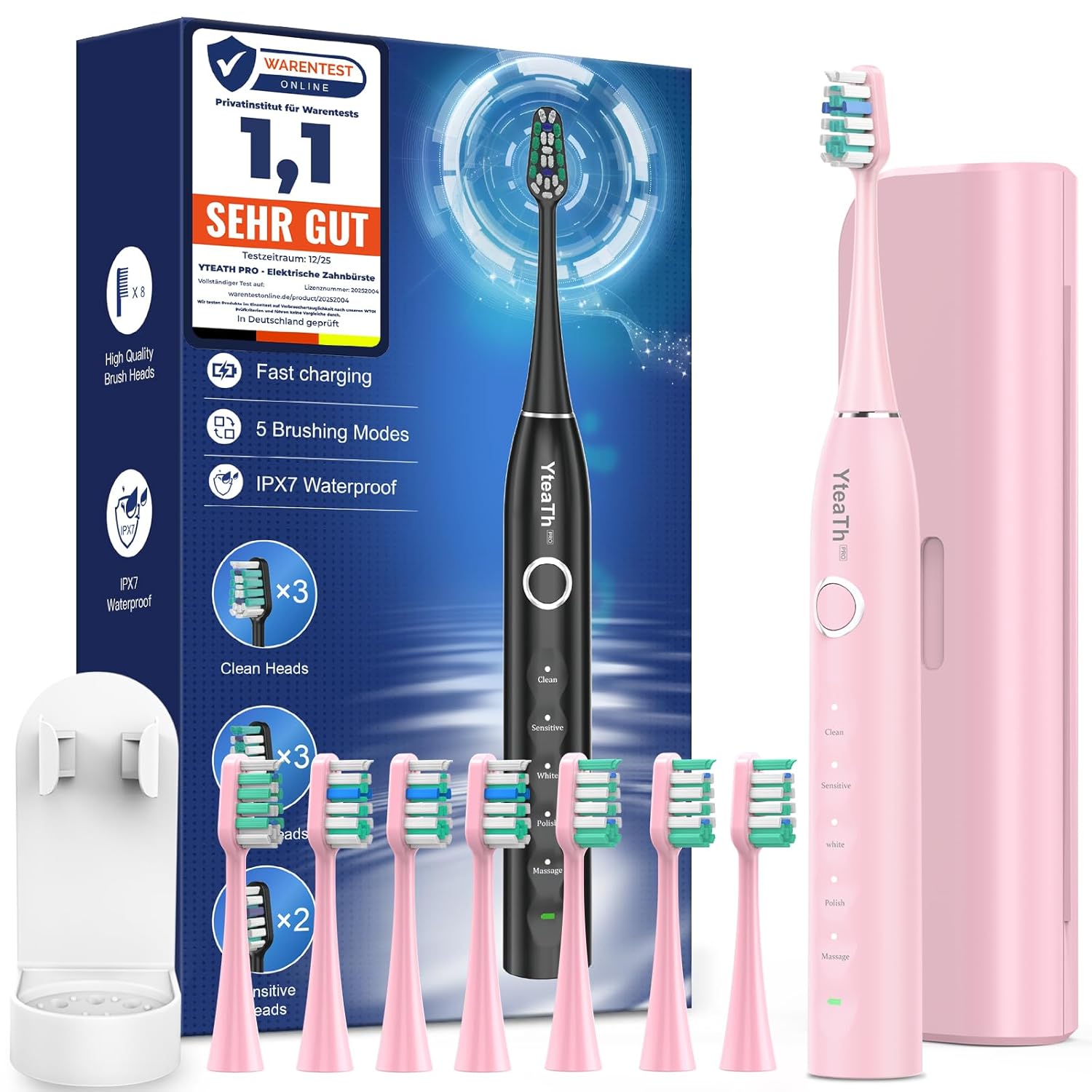 Elektrische Zahnbürste, Schallzahnbürste für Erwachsene und Kinder Electric Toot