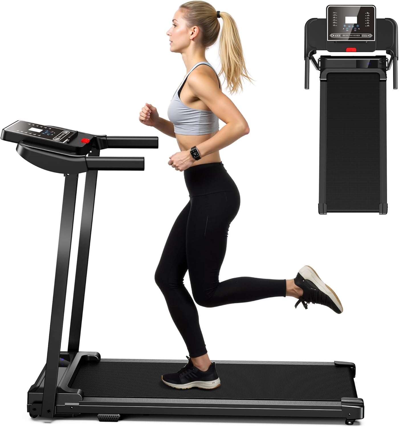 Laufband für Zuhause Walking Pad - Laufbänder Schreibtisch Foldable Treadmill for Home Klappbar Laufbänder Elektrisches Büro Laufpad Leise Klein 10Km/