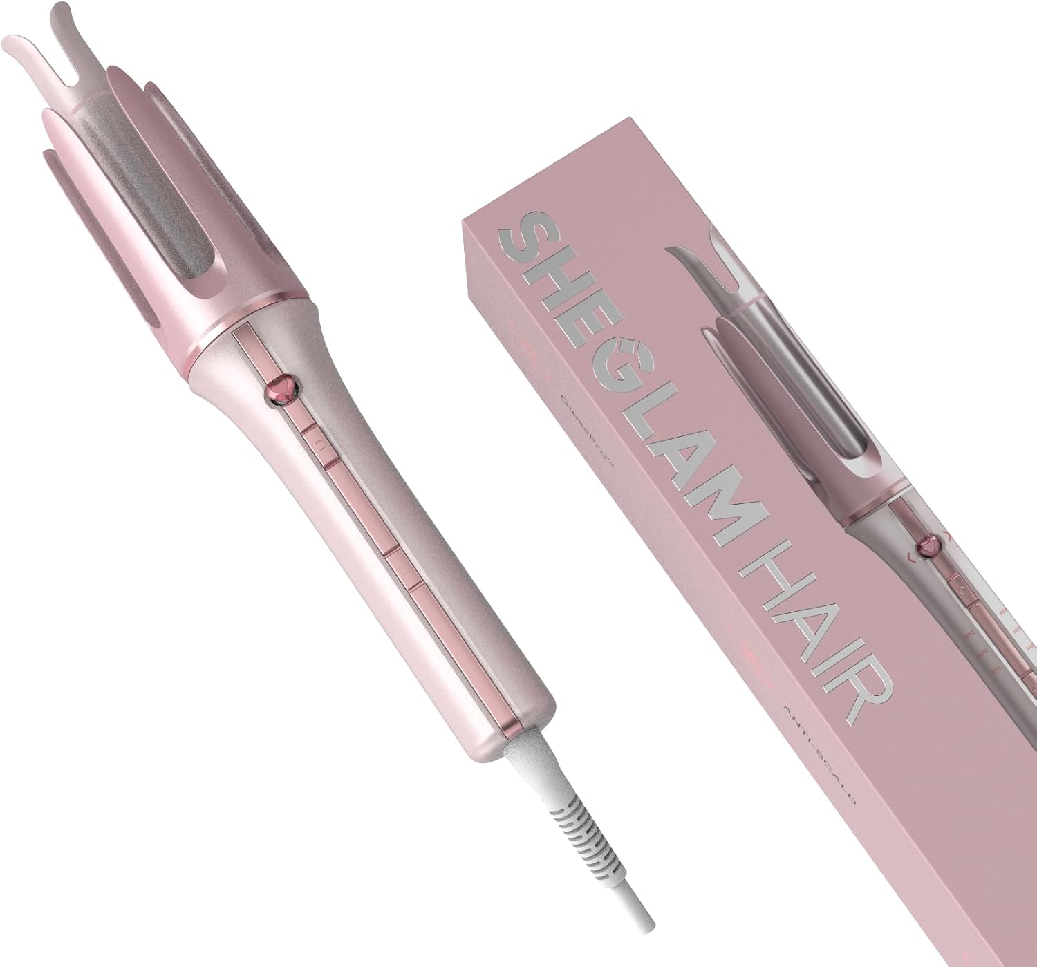 SHEGLAM Cupid's Charm One-Touch Automatisches Lockenstab Schnellaufheizend Selbstrotierender Lockenwickler 3 Stufen Temperaturwahl für Haarstyling