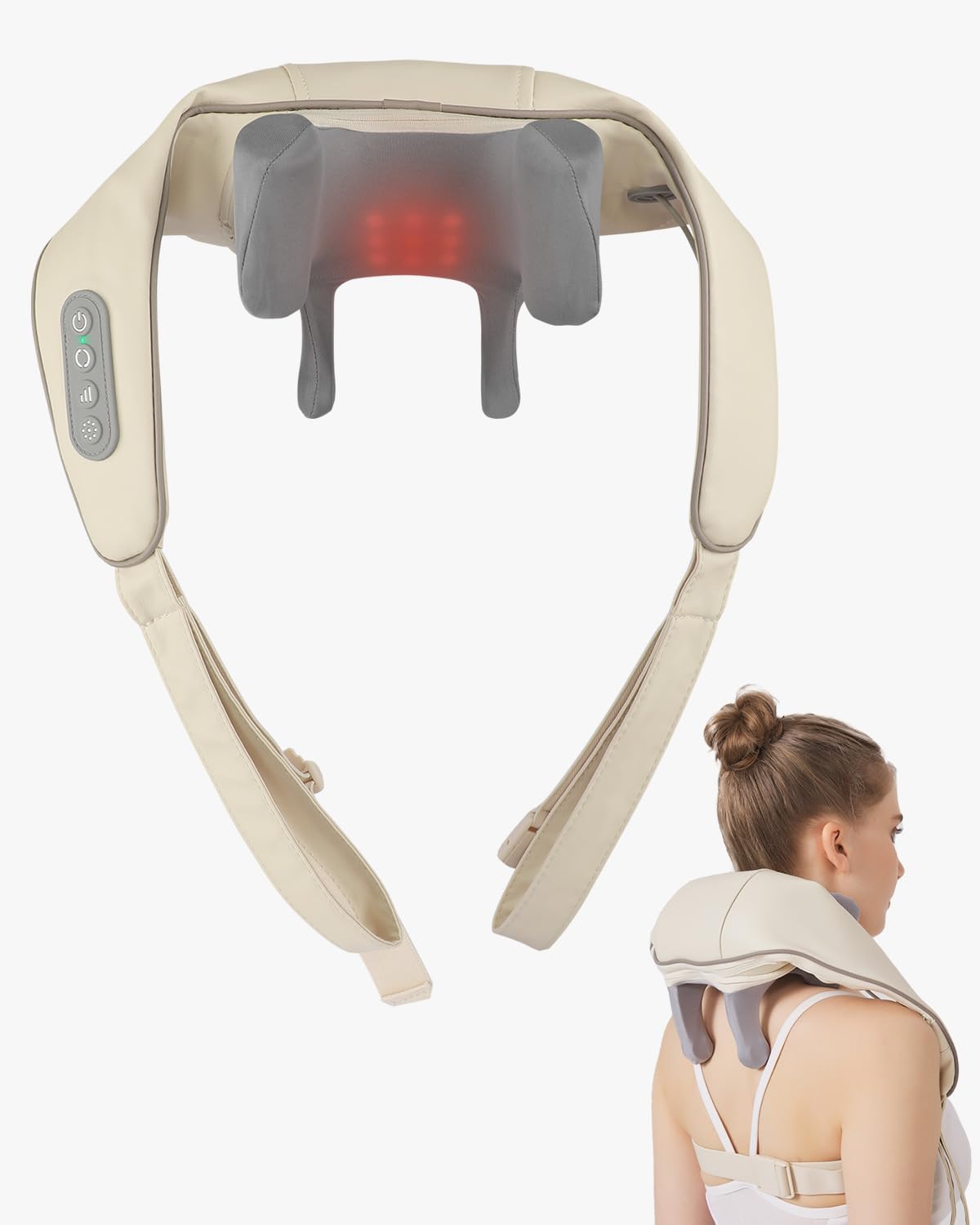 day wolf Nackenmassagegerät mit Wärme 2-in-1 Rückenmassagegerät Zur Schmerzlinderung IM tiefen Gewebe, 5D Shiatsu Massagegerät geschenke FÜR Frauen Mä