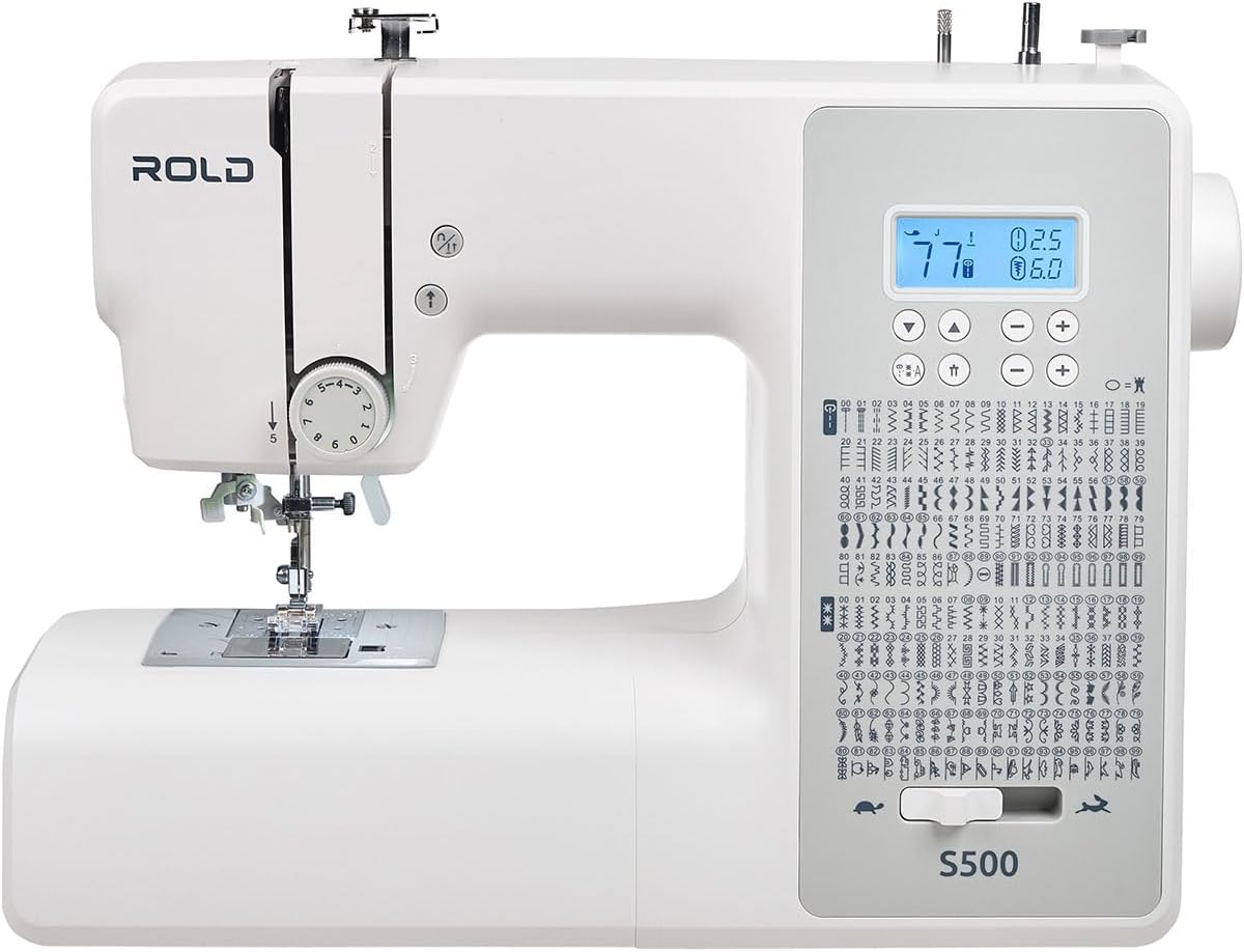 ROLD S500 Computer Nähmaschine mit 300 Stichen zum Nähen aller Arten von Stoffen | Freiarm Computer-Nähmaschinen, Einfädelautomatik (Neues Modell)