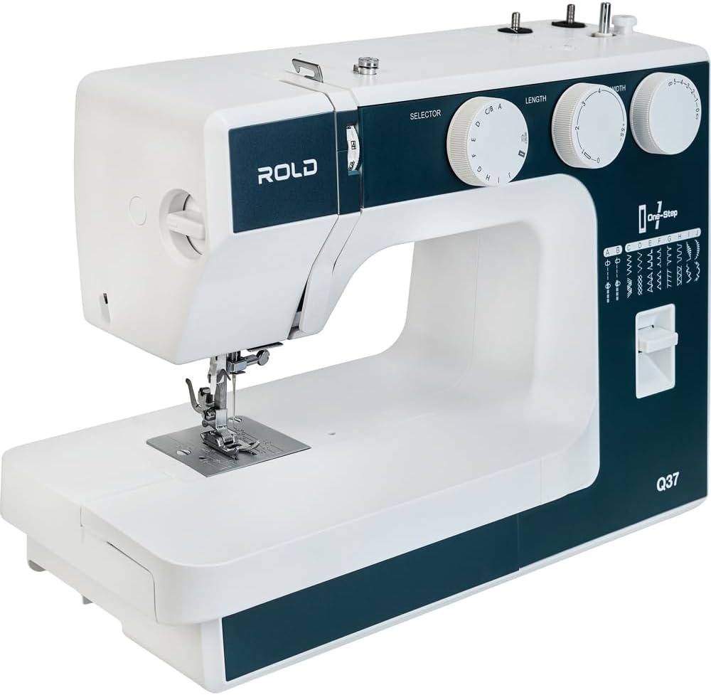 ROLD Q37 Nähmaschine mit 21 Stichen, Freiarm, Einfädelautomatik, LED-Licht – Leise &amp; zuverlässig für alle Stoffarten – Neues Modell