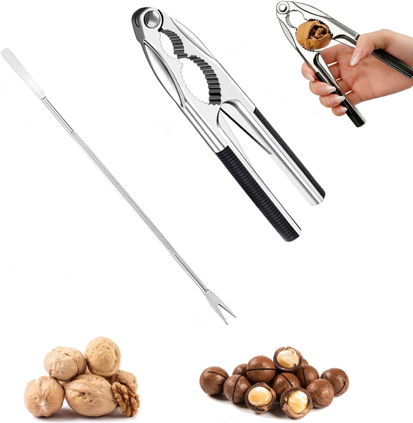 Nussknacker Walnüsse, Nußknacker, Walnussknacker mit Rutschfestem Griff, Multifu