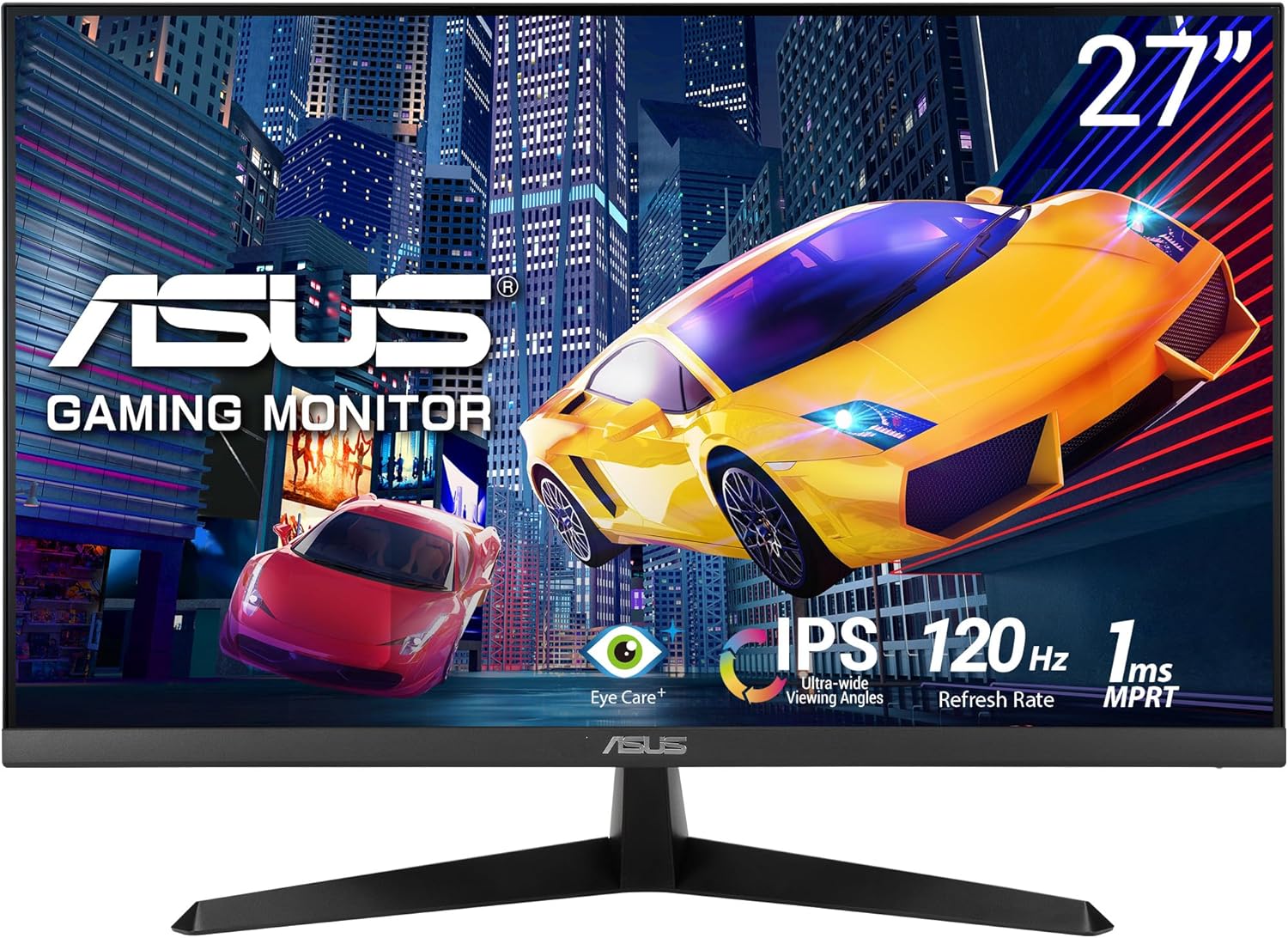 ASUS Eye Care VY279HGR - 27 Zoll Full HD Monitor - 120 Hz, 1ms MPRT, AdaptiveSync, GameFast Input - IPS Panel, Vesa 100x100, 16:9, 1920x1080, HDMI, D-