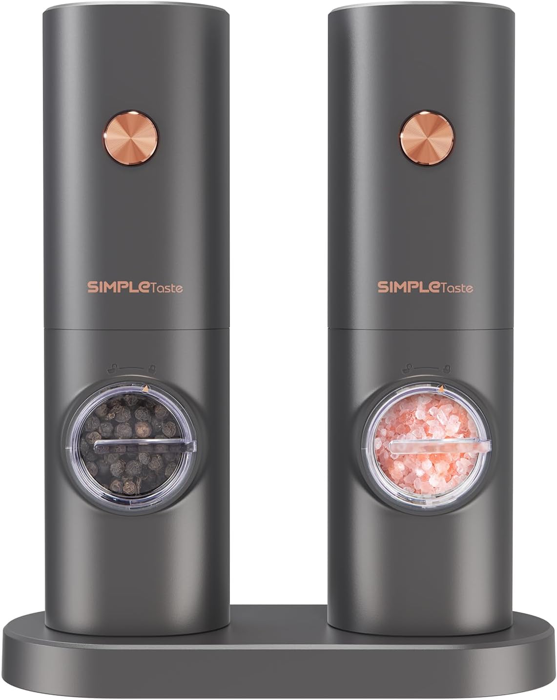 Salz und Pfeffer Mühle Elektrische, SIMPLETASTE 2er Set Gewürzmühlen Batteriebet