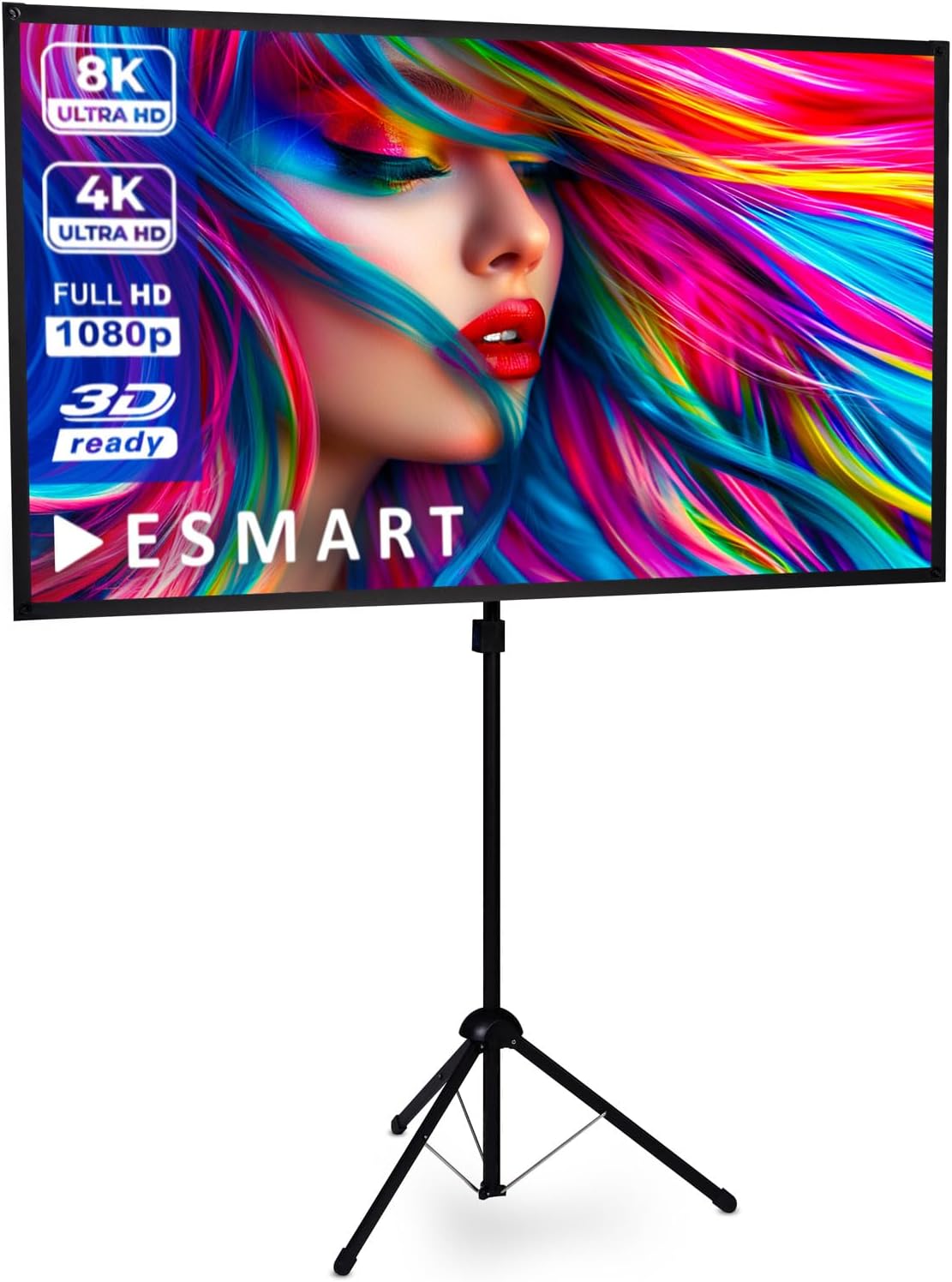 ESMART Expert X-Type Ultralightweight Stativ-Leinwand [Größenauswahl] 177 x 100 (80") 16:9 | Heimkino Beamer LCD LED | Schneller Aufbau | Vormonti