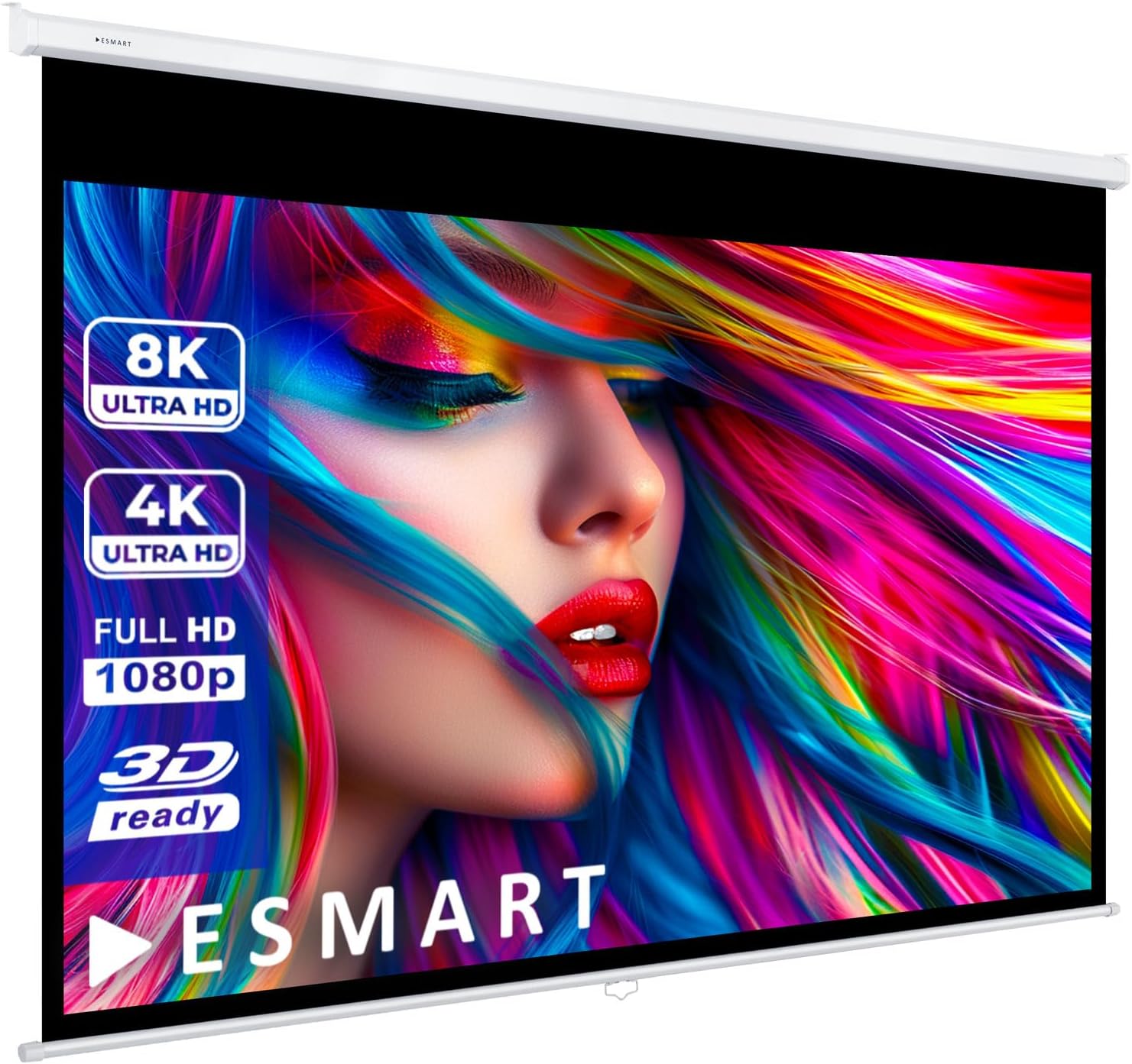 ESMART Professional MIROLO Rollo-Leinwand 264 cm Bild 244 x 137 cm (110") 16:9 | Heimkino Beamer Projektionsleinwand Rollo Leinwand LCD LED