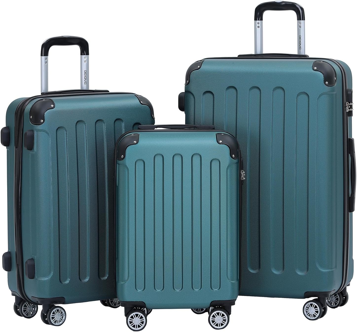 BEIBYE Hartschalen-Koffer Trolley Rollkoffer Reisekoffer Handgepäck 4 Rollen (M-