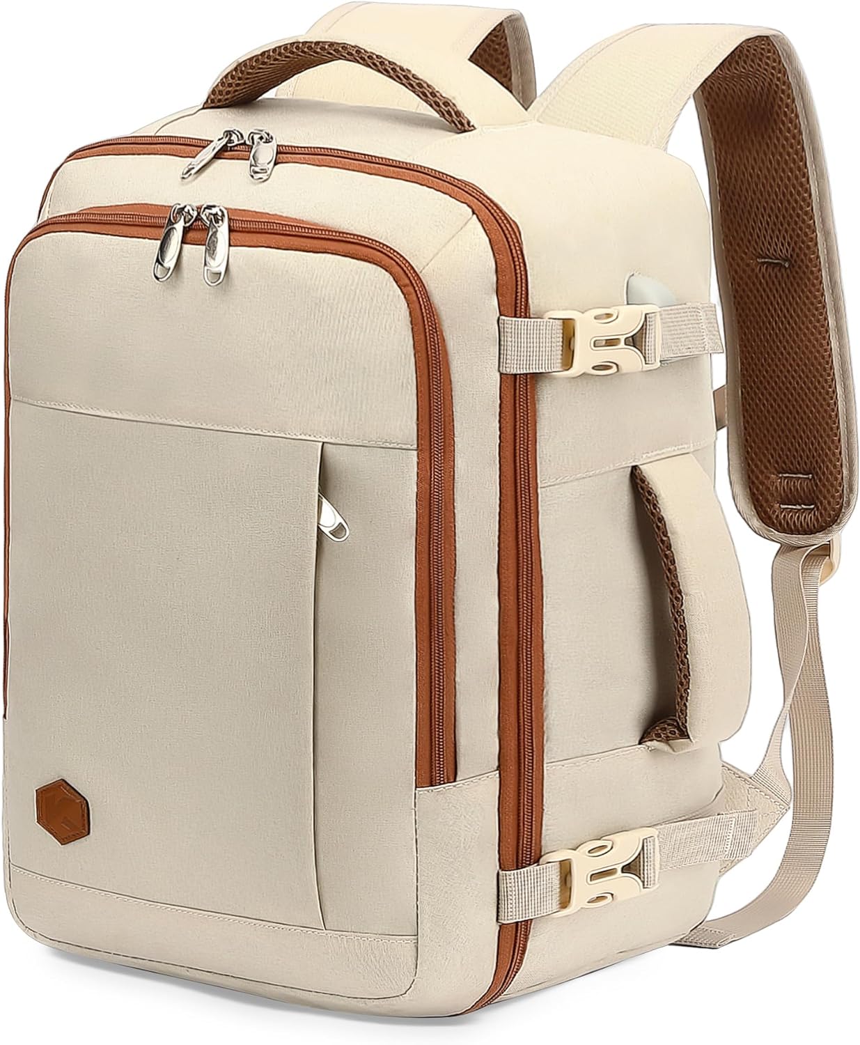 für Ryanair Handgepäck 40x20x25 Laptop Rucksack Reiserucksack Klein Handgepäck Tasche Rucksack 14 Zoll Laptop Backpack für Herren Damen Beige