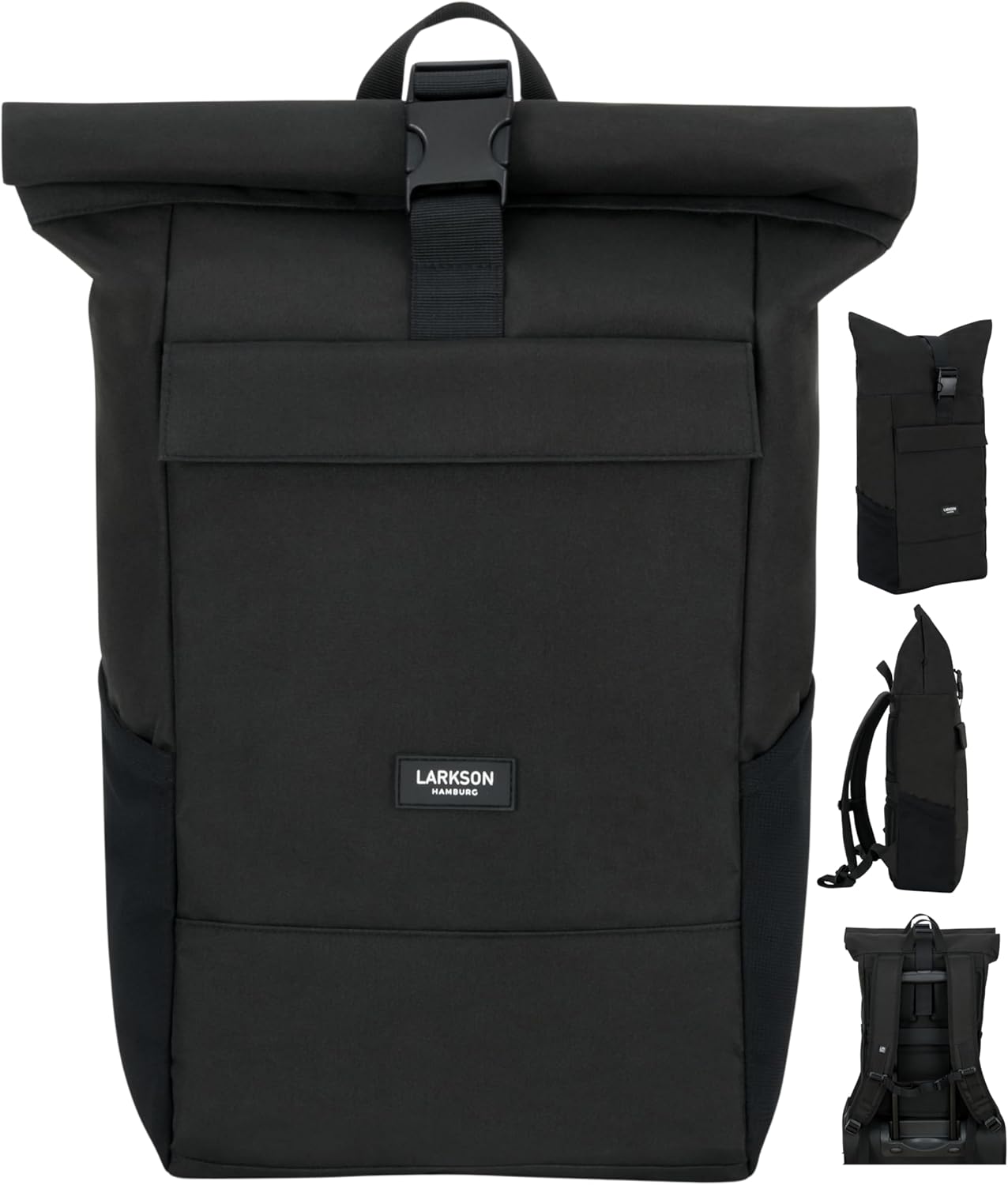 LARKSON Rucksack Damen &amp; Herren - No 4 - Rolltop Backpack mit Laptopfach Uni, Arbeit &amp; Fahrrad - Großer Reiserucksack - Wasserabweisend