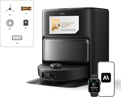 Mova V50 Ultra Complete Saugroboter mit Wischfunktion 24.000 Pa, 6cm Hindernisüberwindung, Liftable Navigation+RGB AI+LE