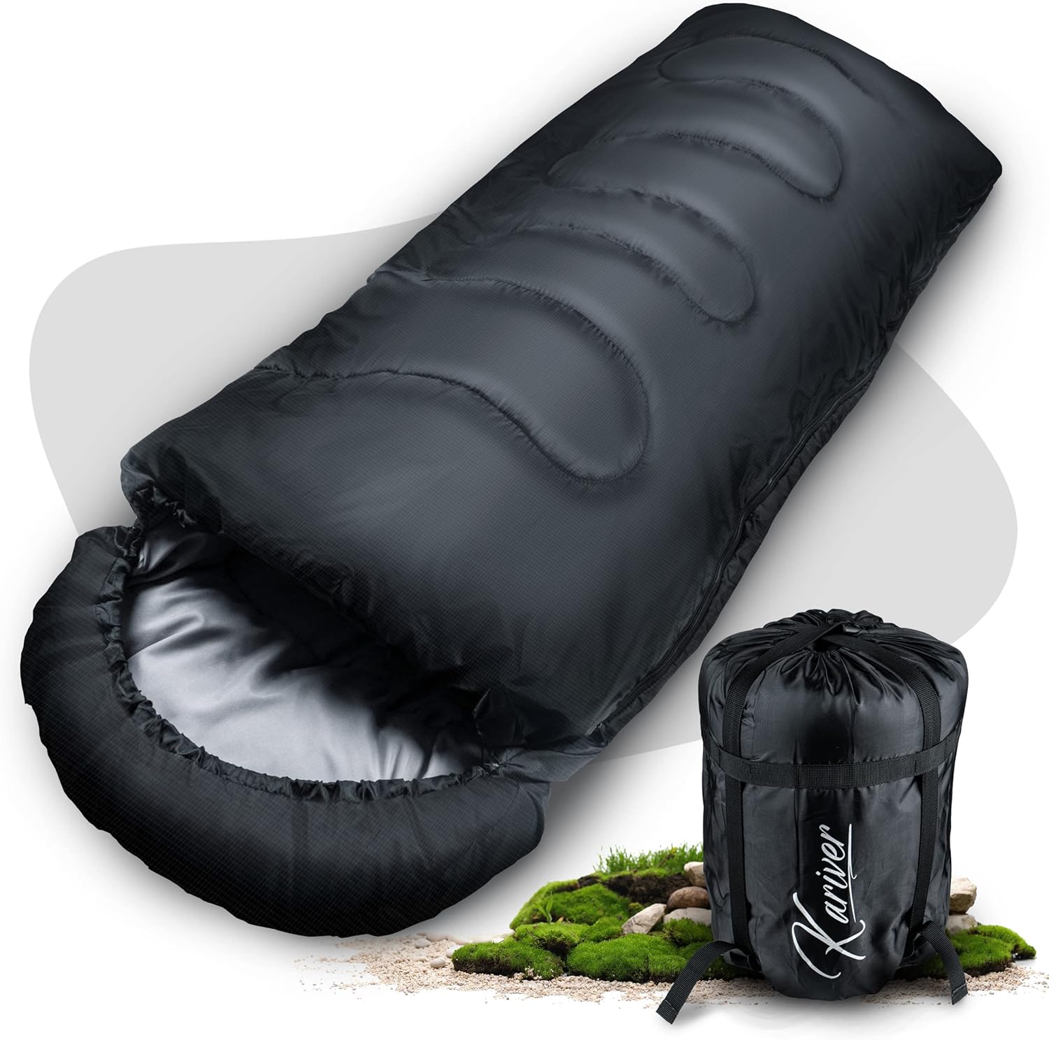 Schlafsack 3-4 Jahreszeiten (360GSM / 2kg) wasserabweisend, waschmaschinenfester