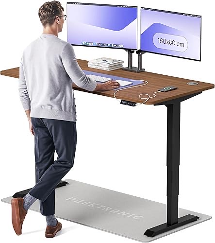 Desktronic HomePro Höhenverstellbarer Schreibtisch 160 × 80 cm – Elektrischer Schreibtisch Mit Zwei Elektrischen Motoren