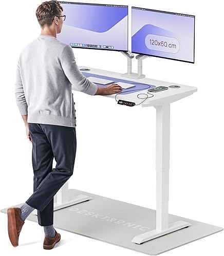 Desktronic HomePro Höhenverstellbarer Schreibtisch 120 × 60 cm – Elektrischer Schreibtisch Mit Zwei Elektrischen Motoren