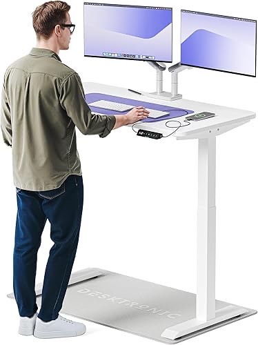 Desktronic Homeone Höhenverstellbarer Schreibtisch 120 × 60 cm – Elektrischer Schreibtisch Mit Zwei Elektrischen Motoren