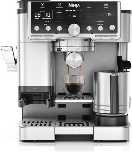 Ninja Luxe Pro 3-in-1-Kaffeemaschine mit Mahlwerk und Aufschäumer für Latte, Cappuccino, Cold Brew & Espresso, einfache 