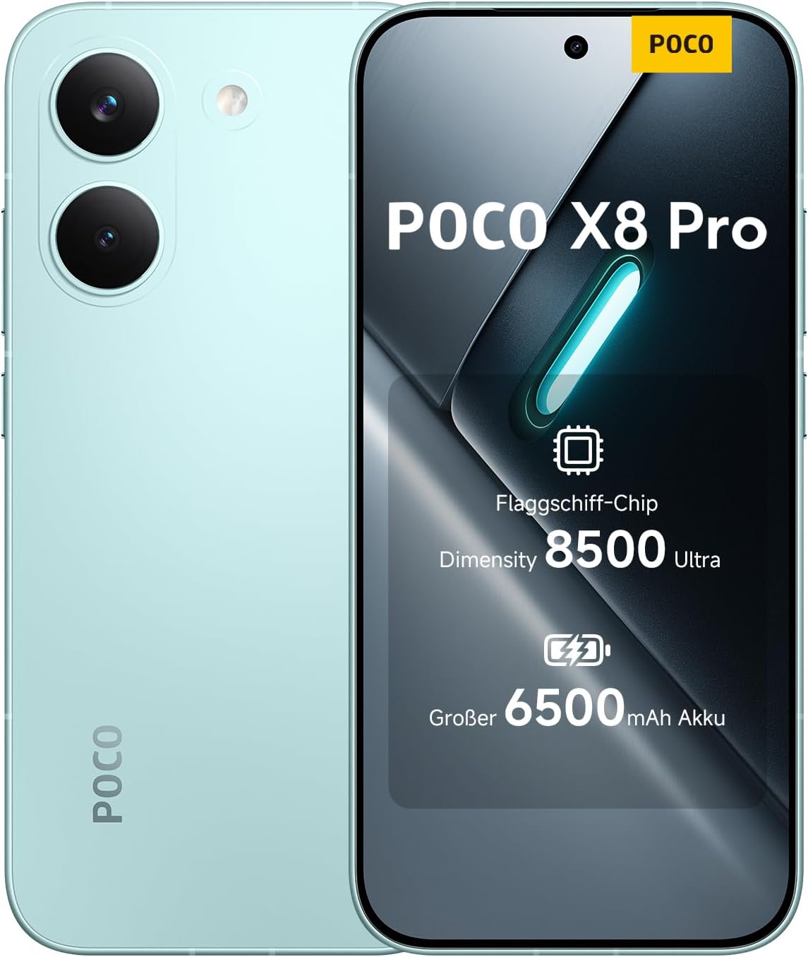 XIAOMI Poco X8 Pro Smartphone 8GB+512GB, Dimensity 8500-Ultra Prozessor, 6500mAh Akku, Ultra-helles AMOLED Display, 50MP Sony IMX882 Hauptkamera mit O
