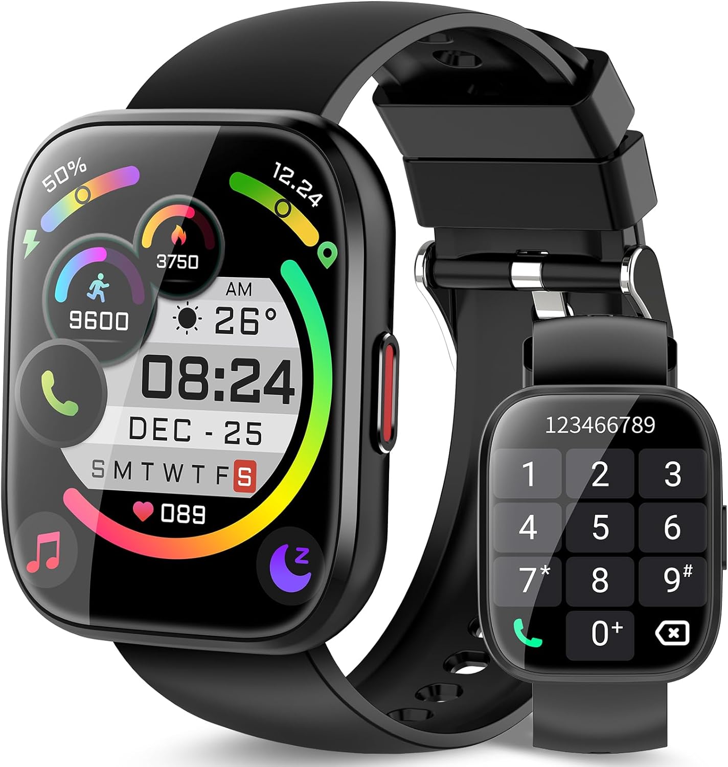 Smartwatch Damen Herren, Fitnessuhr Damen mit Telefonfunktion 1.85" Zoll Touchscreen, IP68 Wasserdicht Smart Watch mit schrittzähler Schlafmonitor