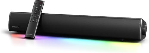 CREATIVE Sound Blaster GS5 RGB Gaming Soundbar mit SuperWide-Technologie, Stromversorgung über Adapter, bis zu 60 W Spit