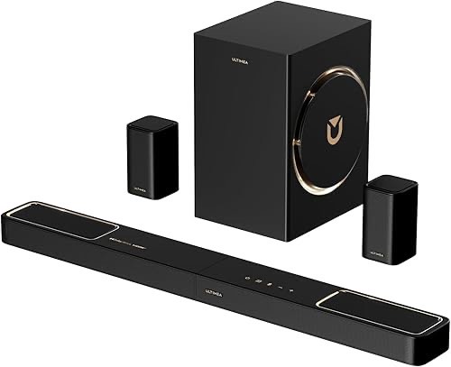 ULTIMEA 5.1.2 Soundbar mit Dolby Atmos, Surround Sound System für TV mit 2 Surround-Lautsprechern, App Steuerung, Soundb